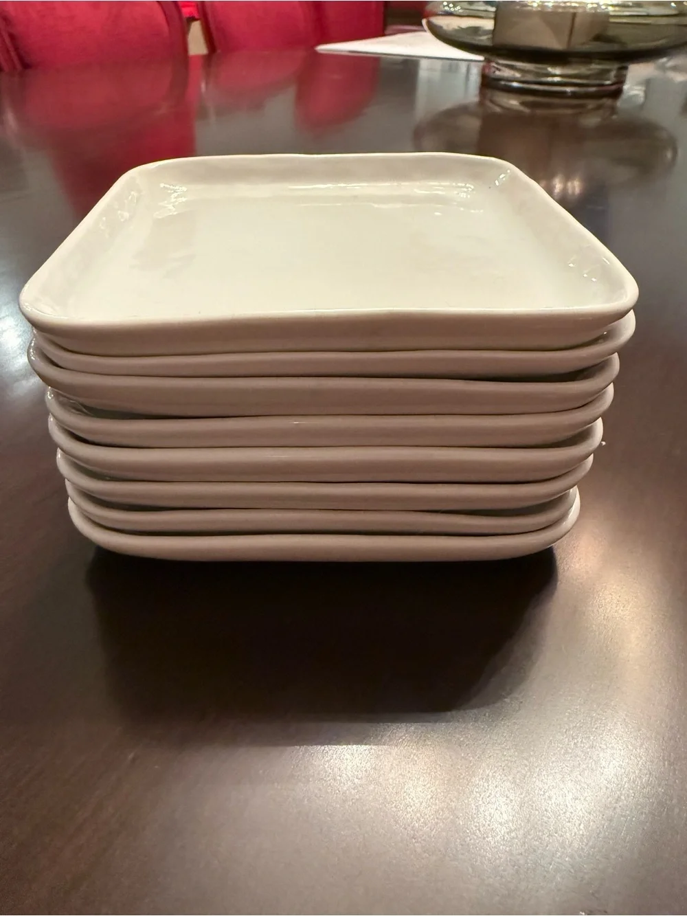 Mercer White Square Porcelain Appetizer Plates, Set of 8